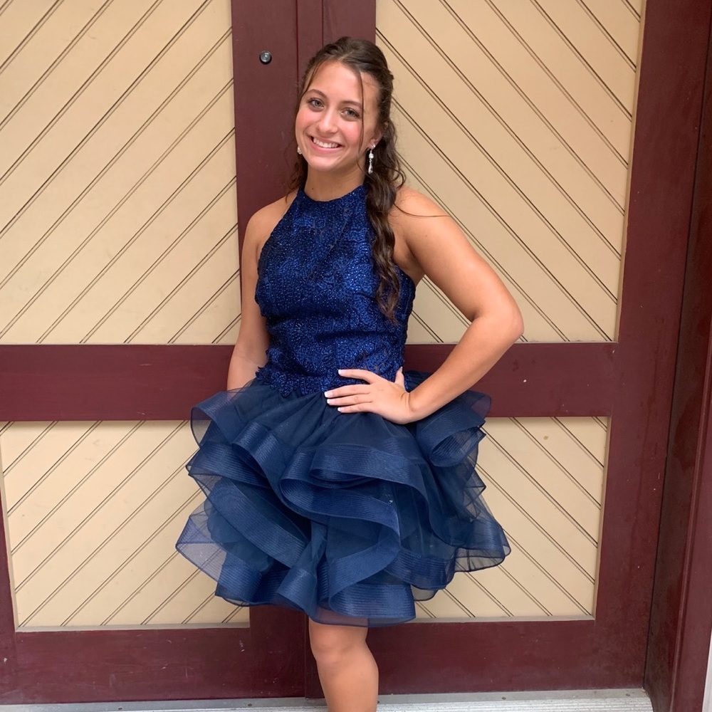 Clarisse blue homecoming/pageant dress. Size 8 style #3662